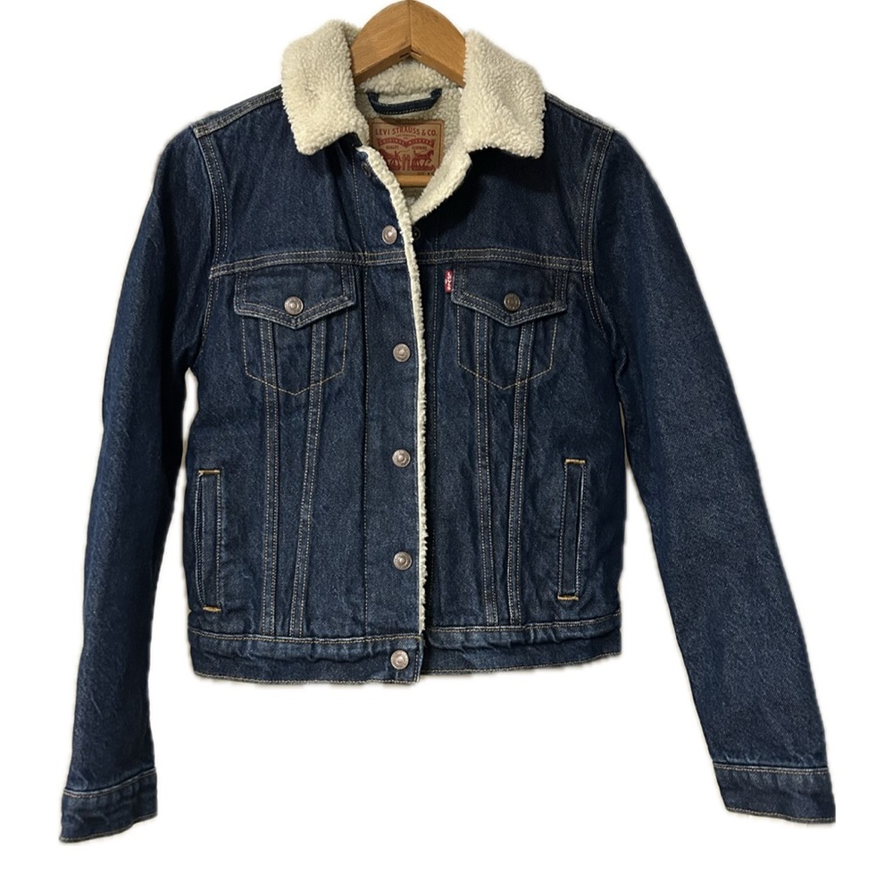 Levi’s Denim Sherpa Jacket. Size XS. - Picture 3 of 8